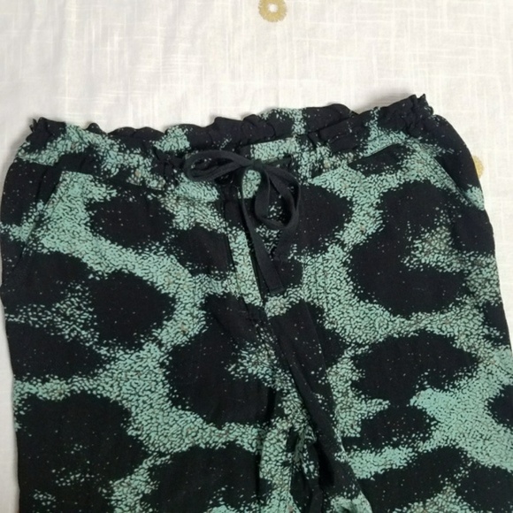 Kensie Black & Seafoam Teal Drawstring Pants - Picture 4 of 7